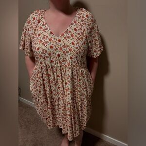 Floral Print V-Neck Dress with pockets⭐️